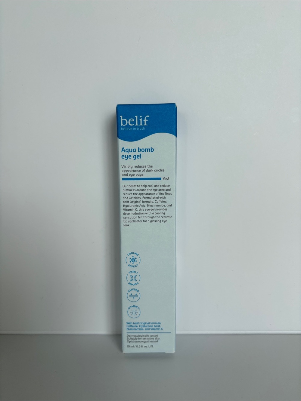 belif Aqua Bomb Eye Gel - Hydrating Cooling Eye Cream (Blue)
